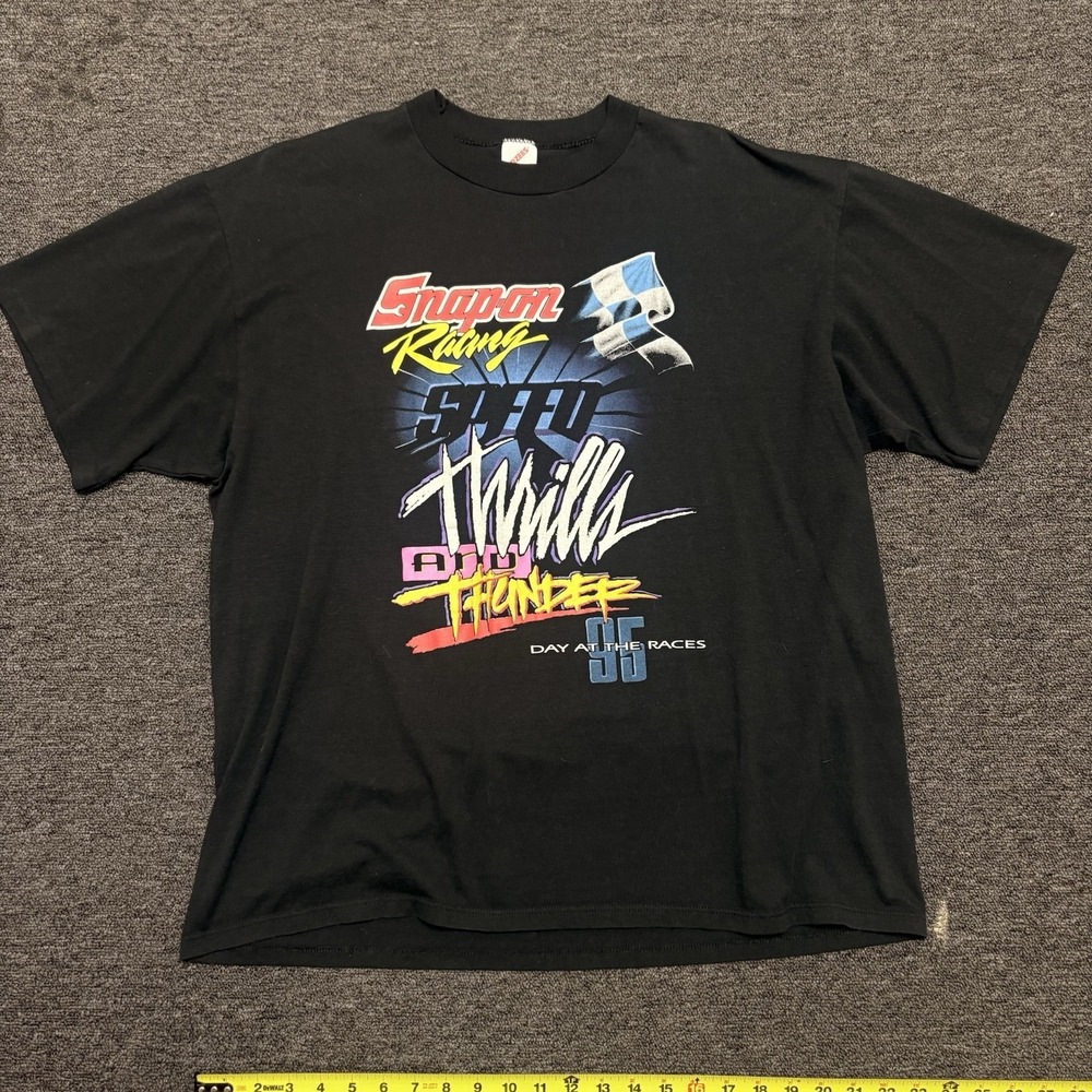 Vintage 1999 SNAP-ON Racing Thrills And Thunder XXL (Fits XL) Black Graphic